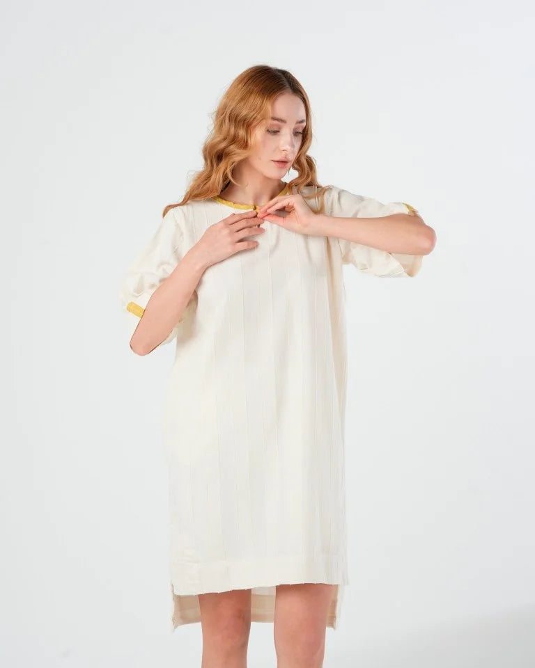 Off-white Cotton Sleep Dress