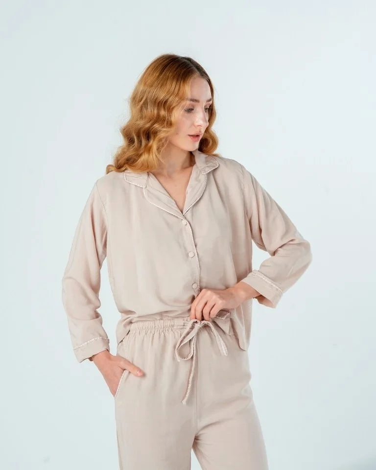 Nude Cotton Pajama Pants