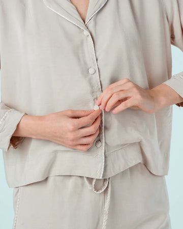 Nude Cotton Pajama Shirt